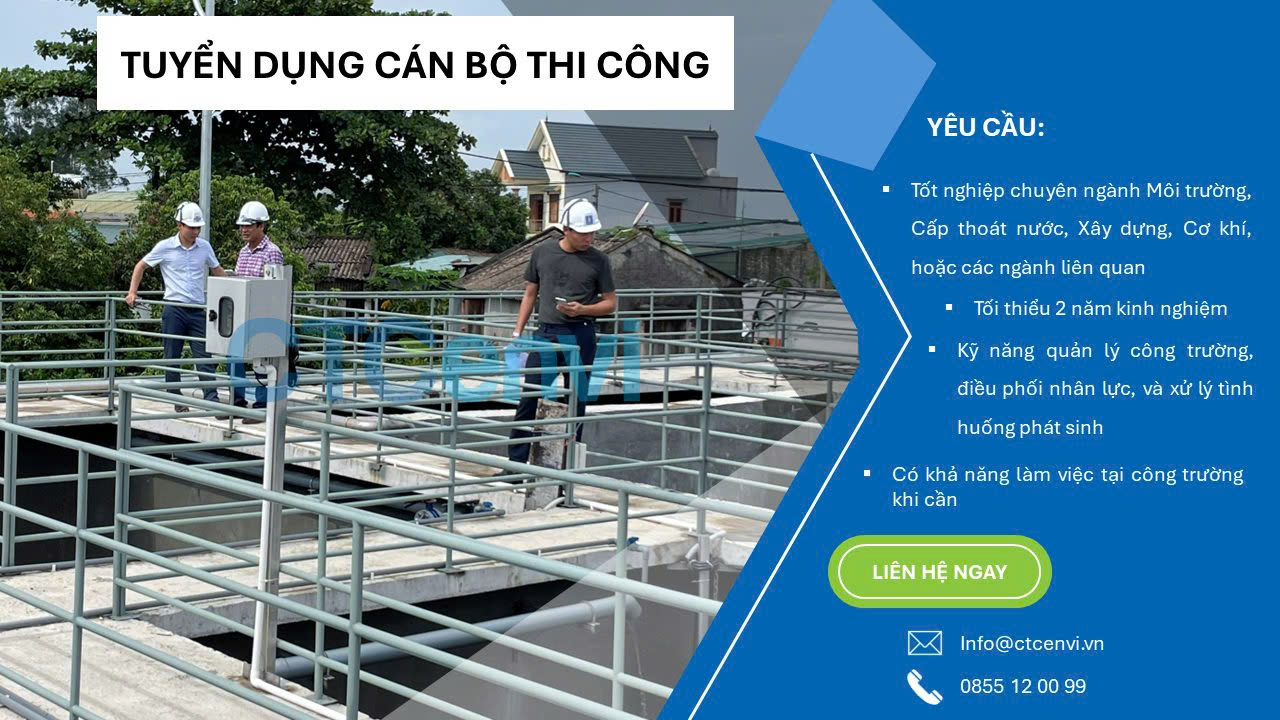 Công ty CTCenvi tuyển dụng cán bộ thiết kế thi công Cấp thoát nước